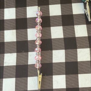 Pink Beaded roach Clip